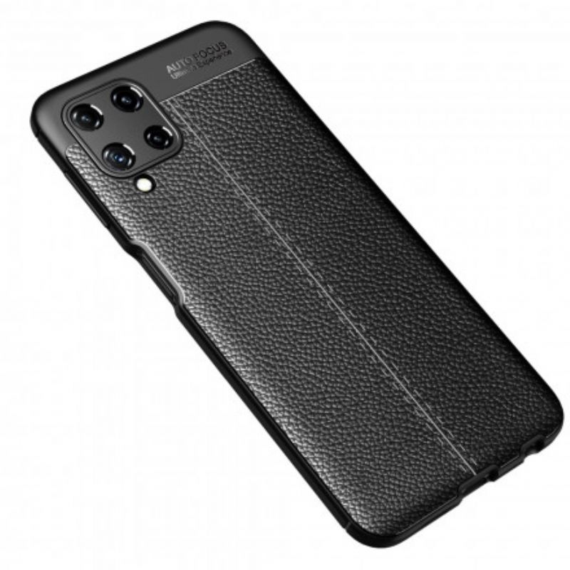 Cover Samsung Galaxy A22 4G Dobbelt Linje Litchi Lædereffekt