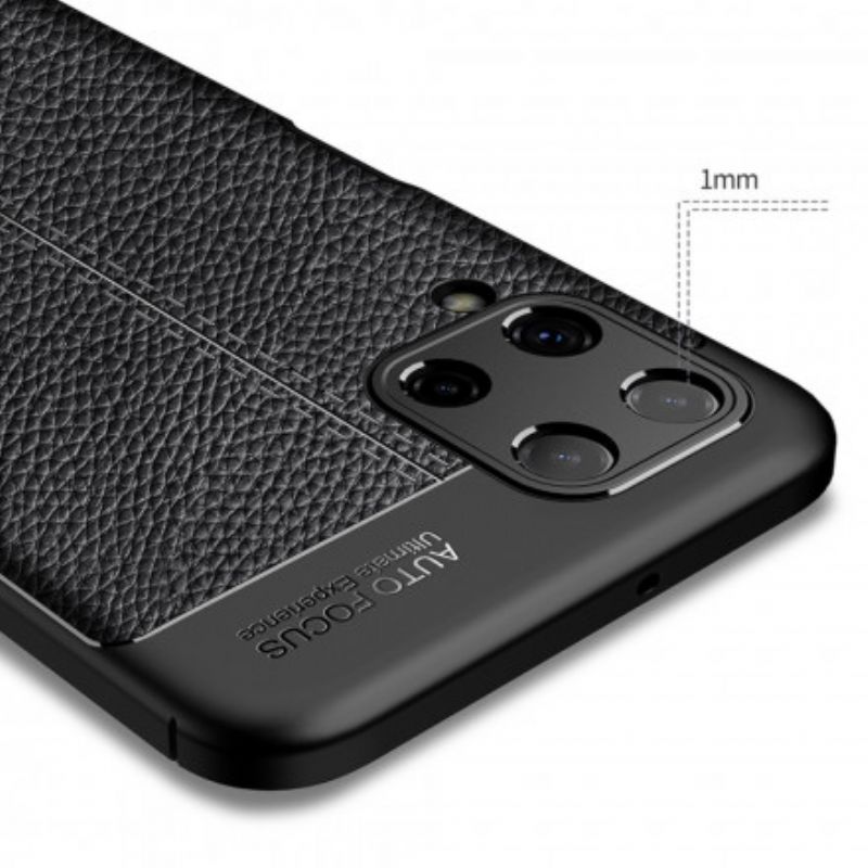 Cover Samsung Galaxy A22 4G Dobbelt Linje Litchi Lædereffekt