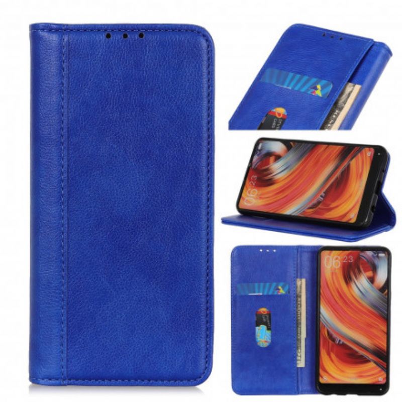 Cover Samsung Galaxy A22 4G Flip Cover Split Litchi-læderversion