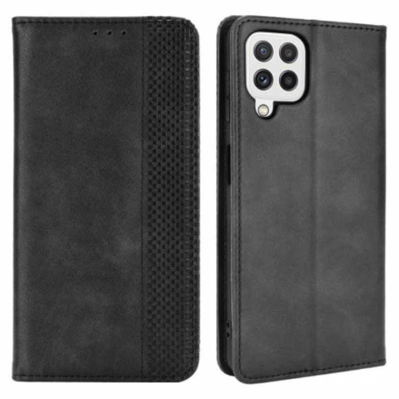 Cover Samsung Galaxy A22 4G Flip Cover Vintage Stiliseret Lædereffekt