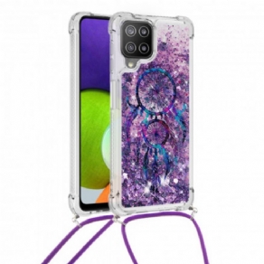 Cover Samsung Galaxy A22 4G Med Snor Med Pailletter Drawstring Dreamcatcher