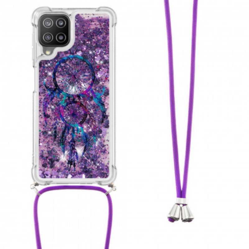 Cover Samsung Galaxy A22 4G Med Snor Med Pailletter Drawstring Dreamcatcher