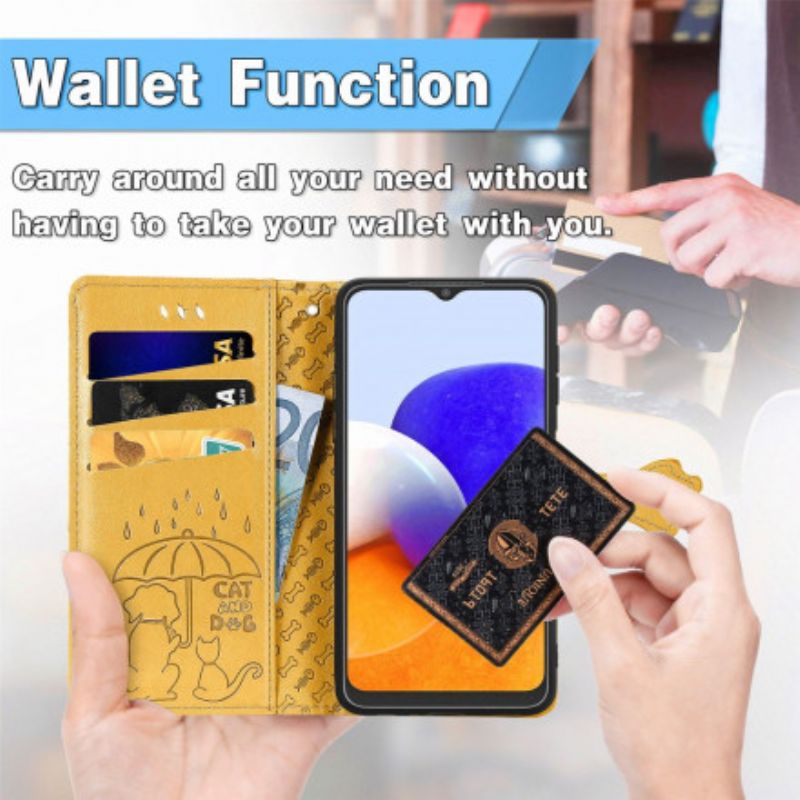 Flip Cover Samsung Galaxy A22 4G Animerede Dyr