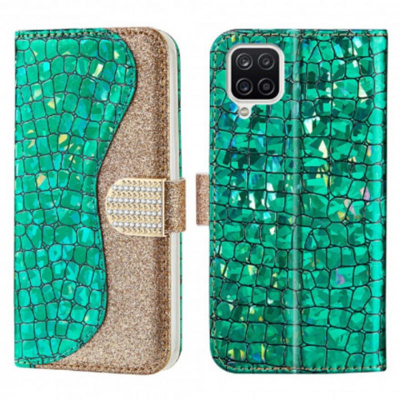 Flip Cover Samsung Galaxy A22 4G Croc Diamanter