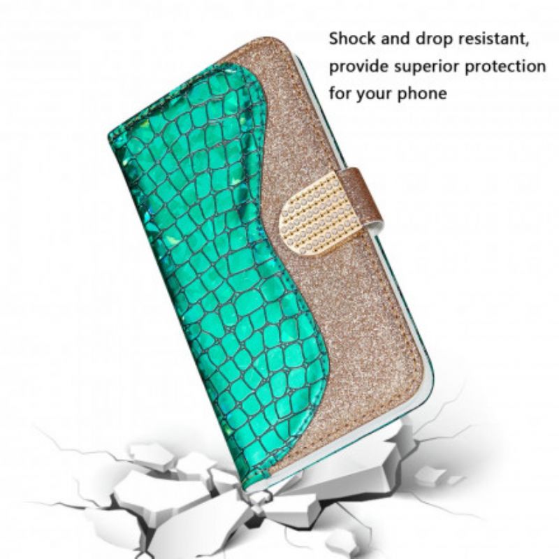 Flip Cover Samsung Galaxy A22 4G Croc Diamanter