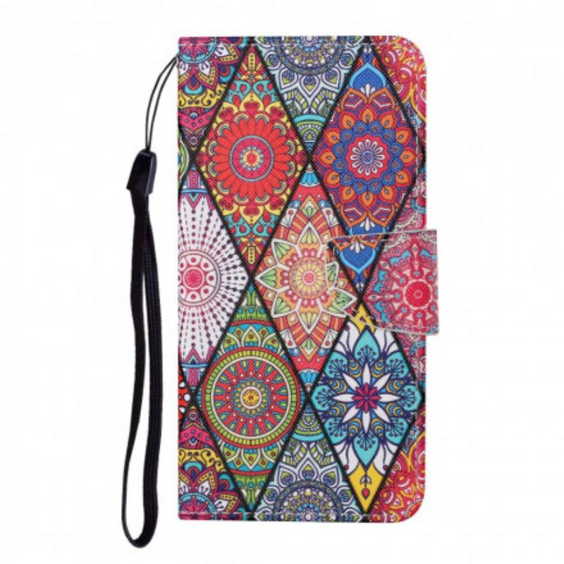 Flip Cover Samsung Galaxy A22 4G Patchwork Med Rem