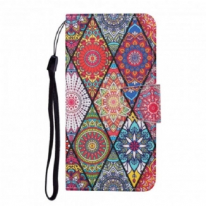 Flip Cover Samsung Galaxy A22 4G Patchwork Med Rem