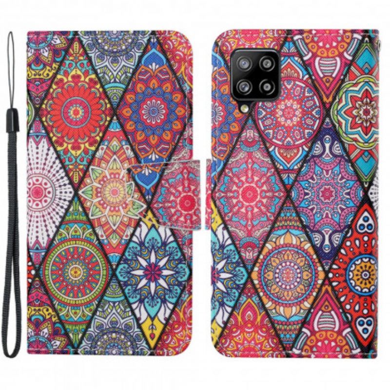 Flip Cover Samsung Galaxy A22 4G Patchwork Med Rem