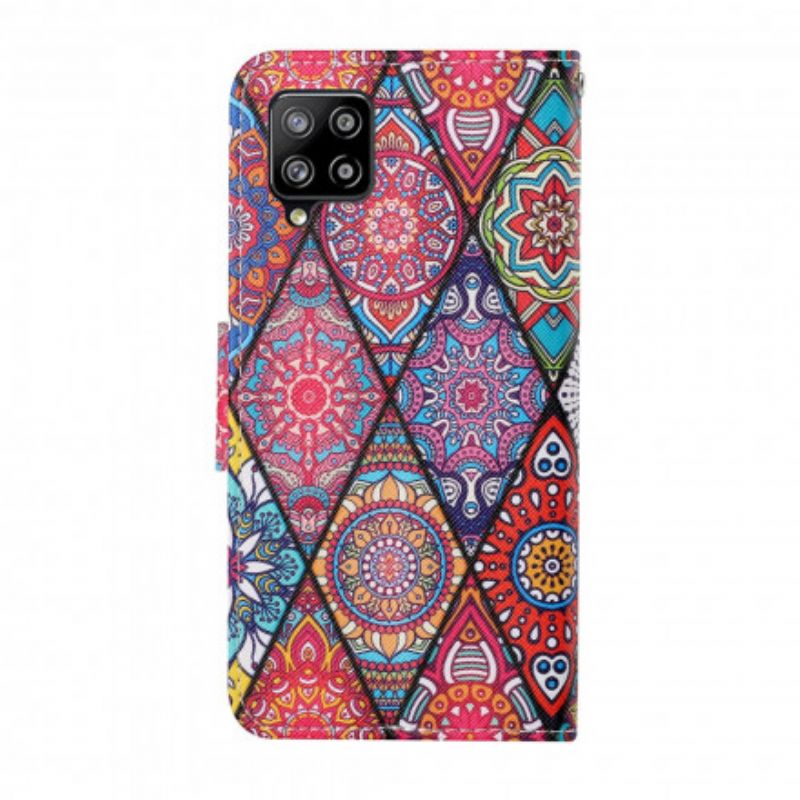 Flip Cover Samsung Galaxy A22 4G Patchwork Med Rem