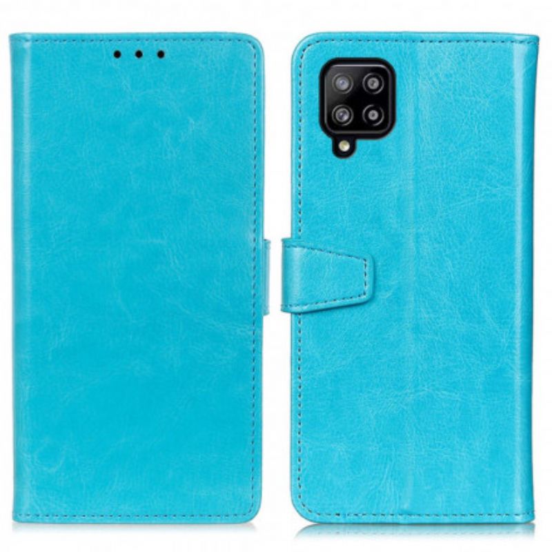 Flip Cover Samsung Galaxy A22 4G Simpel Skinnende Lædereffekt