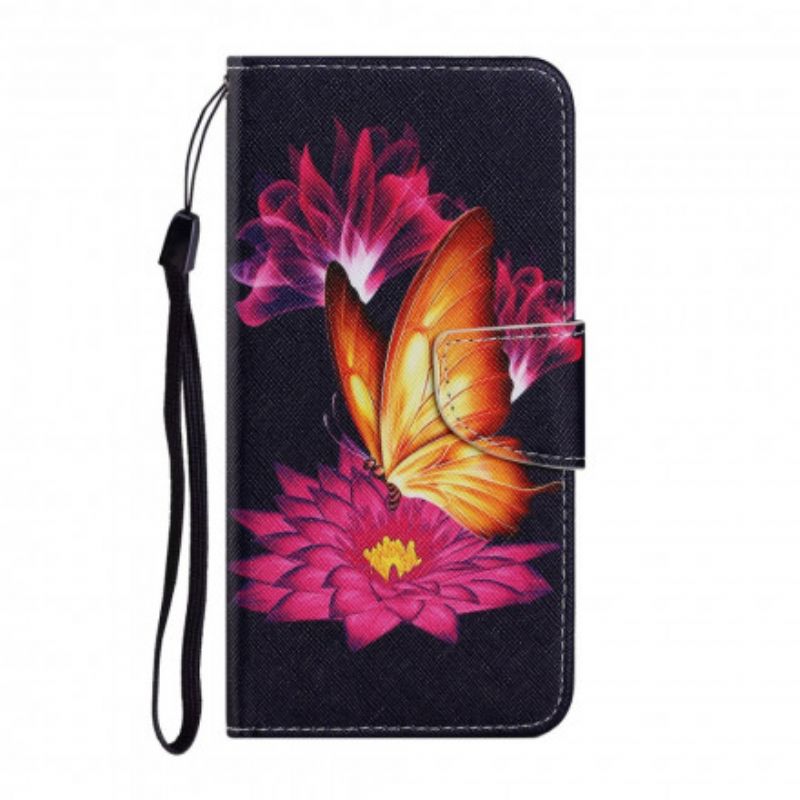 Flip Cover Samsung Galaxy A22 4G Sommerfugl Og Lotus