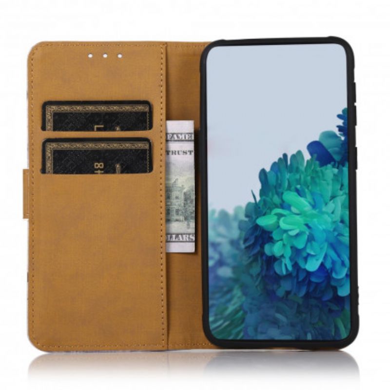 Læder Cover Samsung Galaxy A22 4G Blomstrende Træ