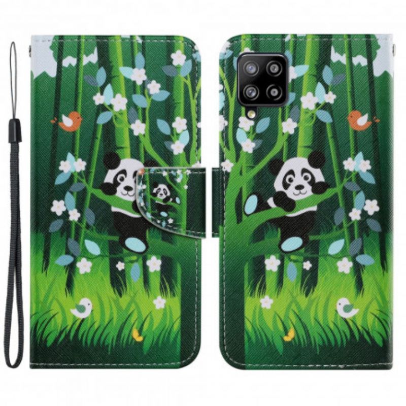 Læder Cover Samsung Galaxy A22 4G Panda Walk