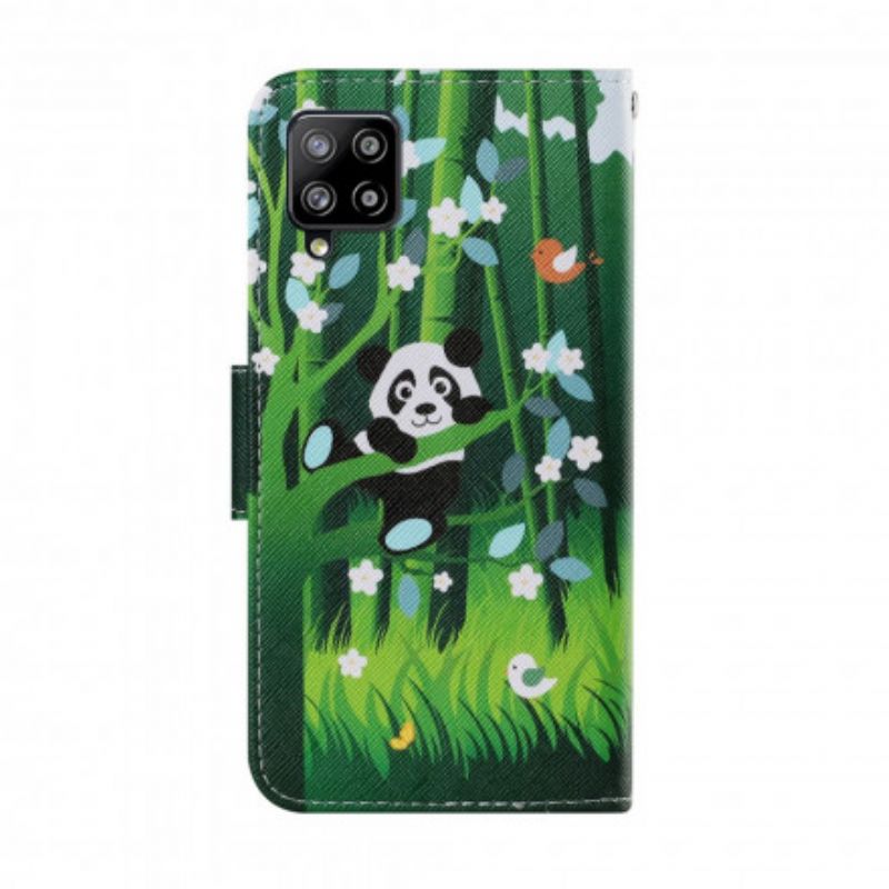 Læder Cover Samsung Galaxy A22 4G Panda Walk