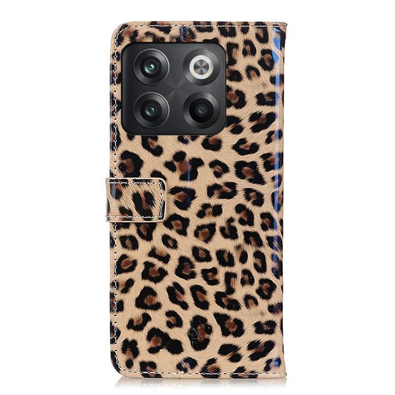 Flip Cover OnePlus 10T 5G Leopardhudeffekt