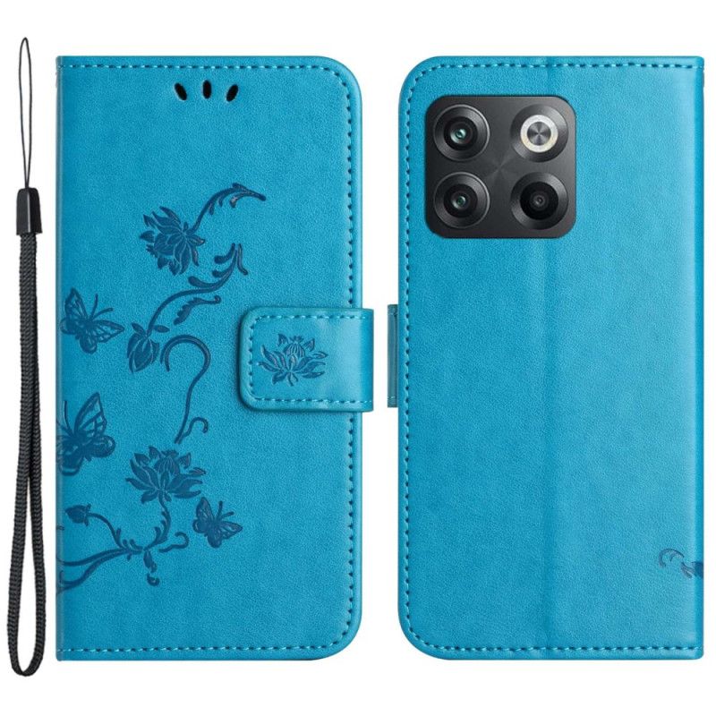 Læder Cover OnePlus 10T 5G Blomster