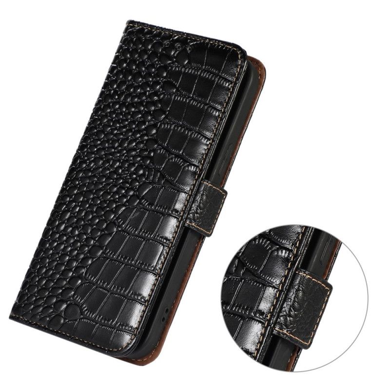 Læder Cover OnePlus 10T 5G Rfid Crocodile Style