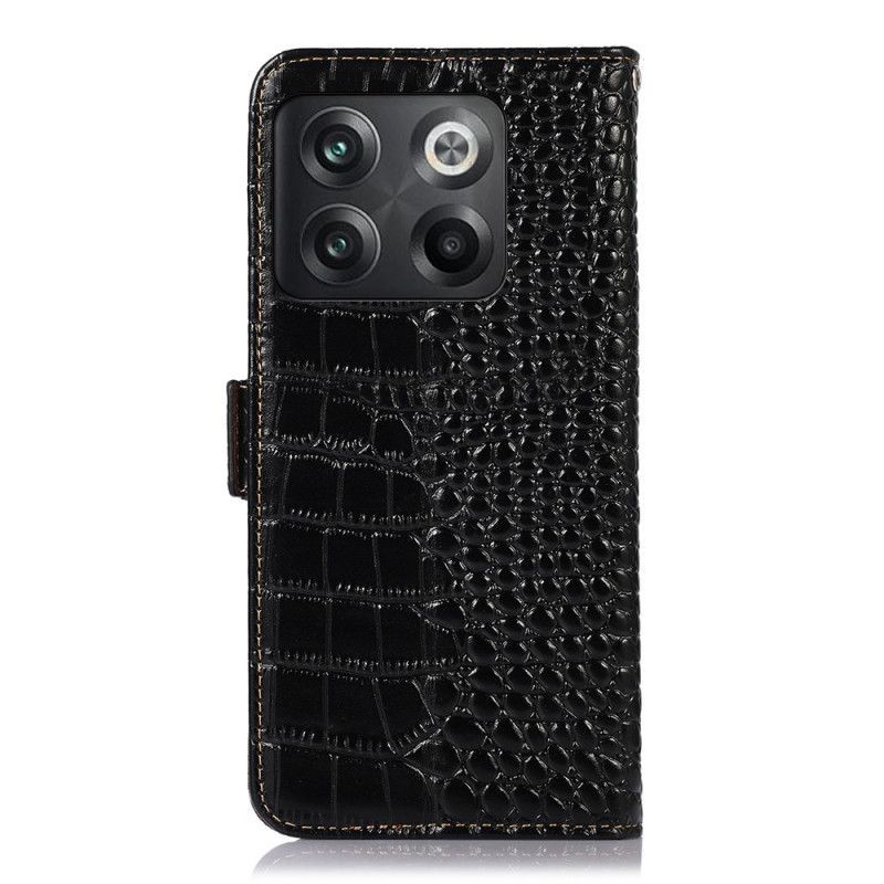 Læder Cover OnePlus 10T 5G Rfid Crocodile Style