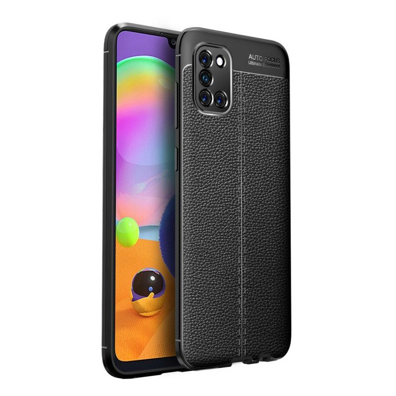 Cover Samsung Galaxy A31 Dobbelt Linje Litchi Lædereffekt