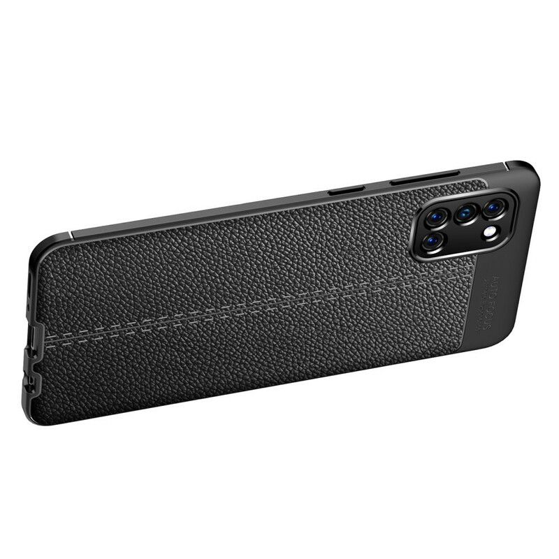 Cover Samsung Galaxy A31 Dobbelt Linje Litchi Lædereffekt