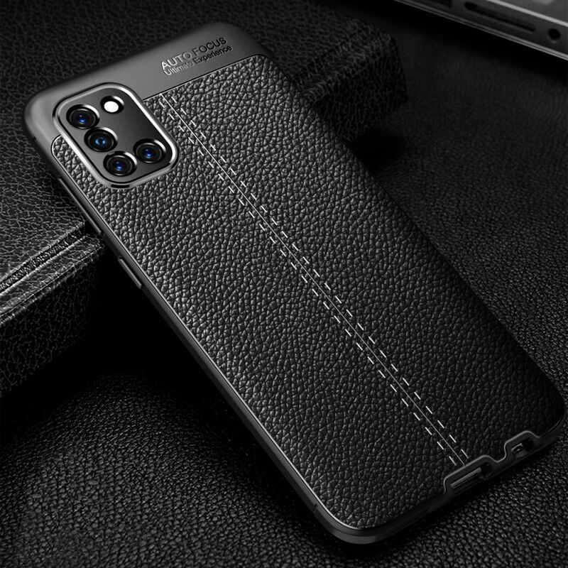 Cover Samsung Galaxy A31 Dobbelt Linje Litchi Lædereffekt