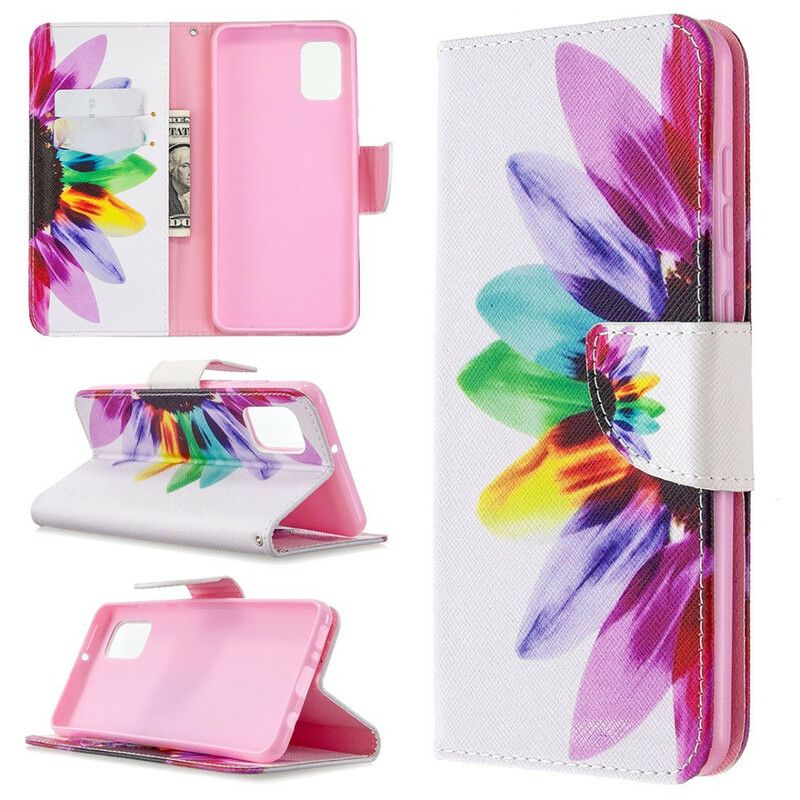 Flip Cover Samsung Galaxy A31 Akvarelblomst