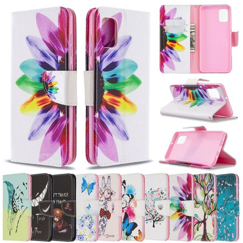 Flip Cover Samsung Galaxy A31 Akvarelblomst