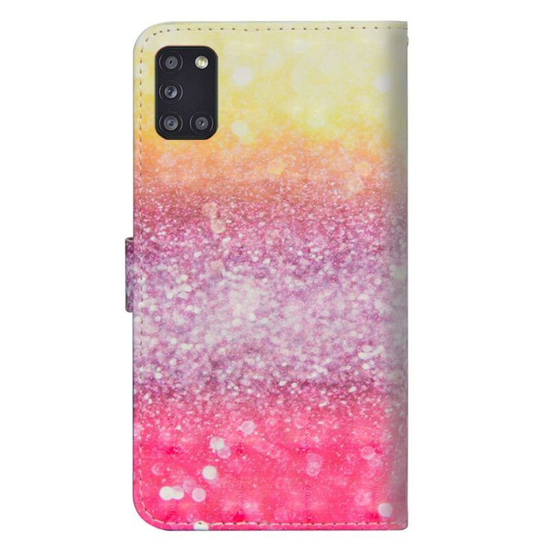 Flip Cover Samsung Galaxy A31 Magenta Glitter Gradient