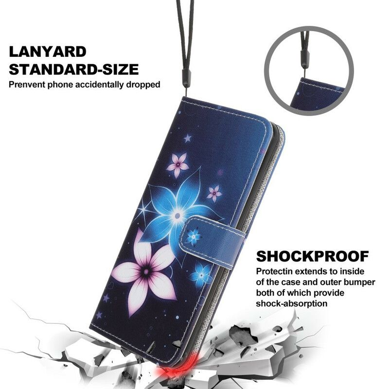 Flip Cover Samsung Galaxy A31 Med Snor Lunar Strap Blomster