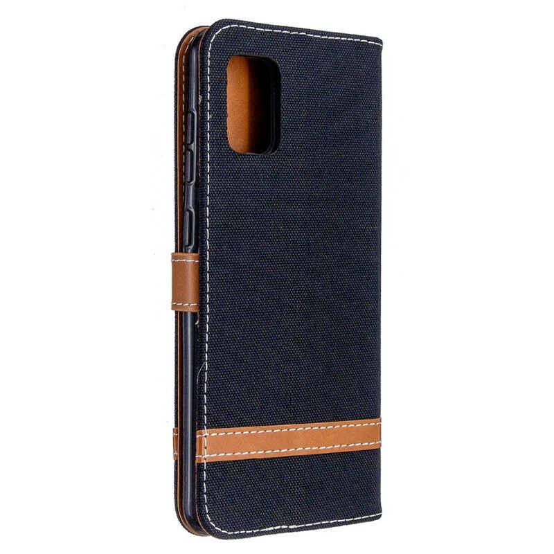 Flip Cover Samsung Galaxy A31 Med Snor Strop I Stof Og Læderlook