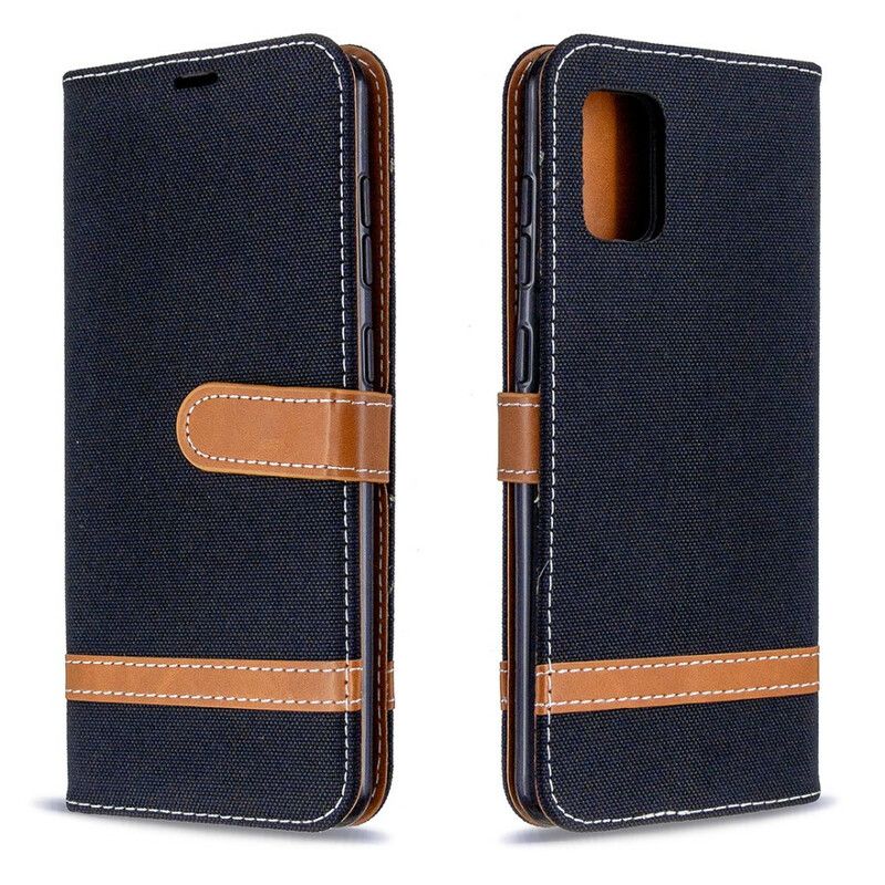 Flip Cover Samsung Galaxy A31 Med Snor Strop I Stof Og Læderlook