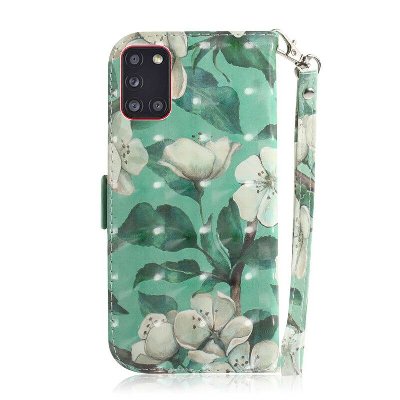 Flip Cover Samsung Galaxy A31 Med Snor Thong Blomstergren