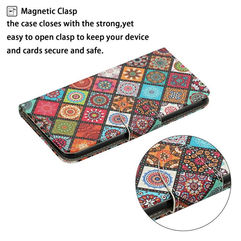 Flip Cover Samsung Galaxy A31 Patchwork Mandalaer Med Snor