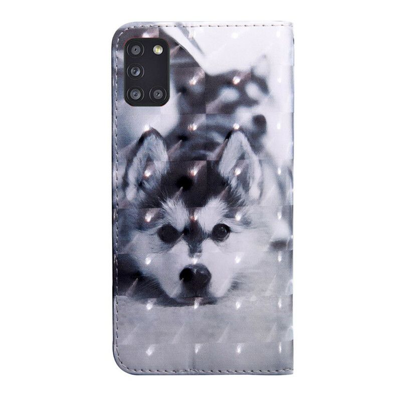 Flip Cover Samsung Galaxy A31 Sort Og Hvid Hund