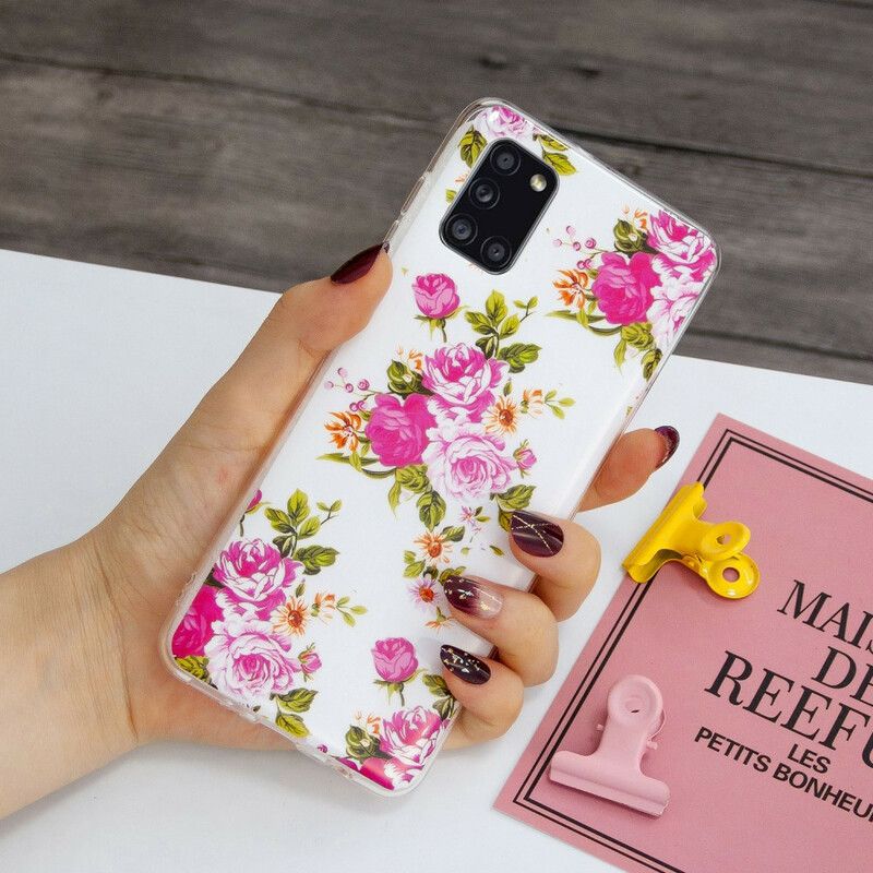 Mobilcover Samsung Galaxy A31 Fluorescerende Liberty-blomster