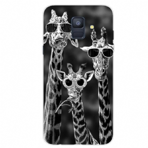 Cover Samsung Galaxy A6 Bebrillede Giraffer