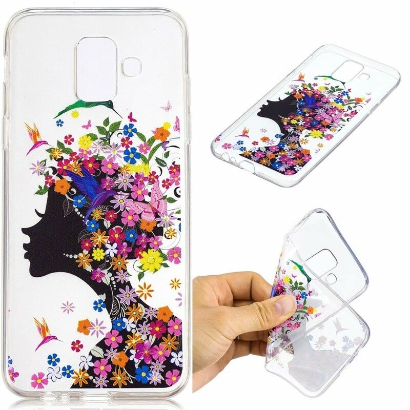 Cover Samsung Galaxy A6 Transparent Blomsterhår