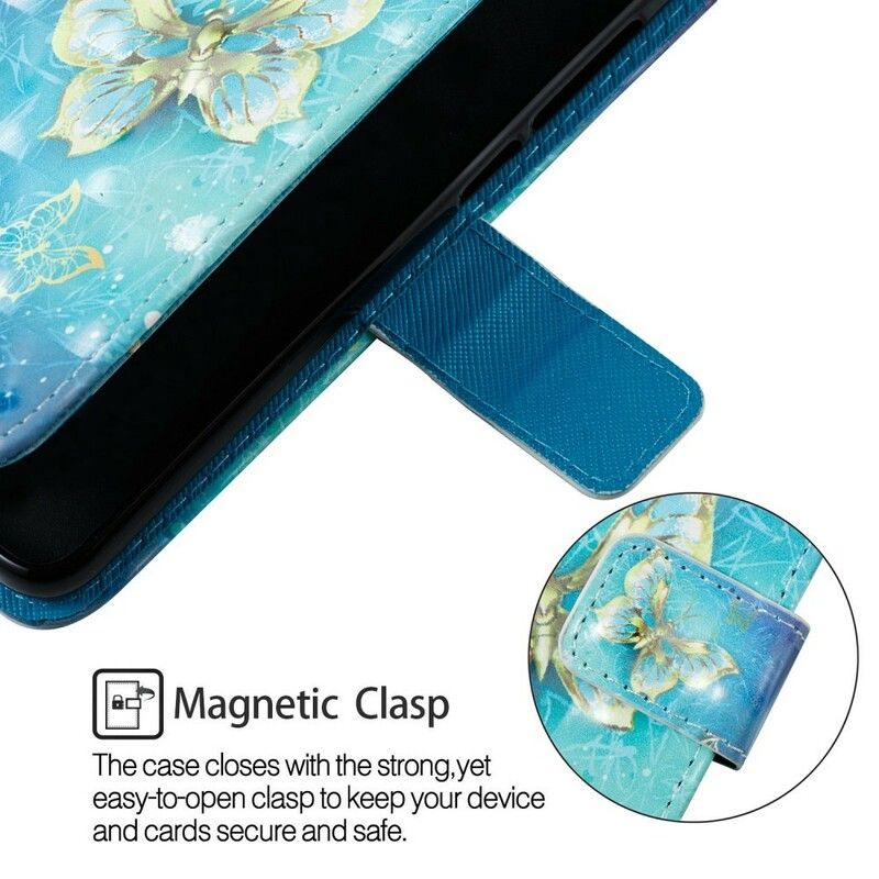 Flip Cover Samsung Galaxy A6 3d Gyldne Sommerfugle