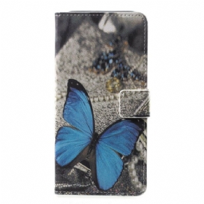 Flip Cover Samsung Galaxy A6 Blå Sommerfugl