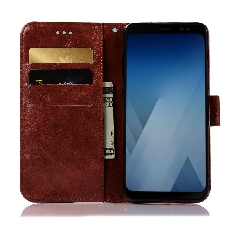 Flip Cover Samsung Galaxy A6 Med Snor Vintage Imiteret Læderrem