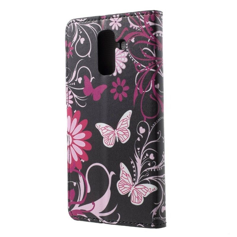 Flip Cover Samsung Galaxy A6 Sommerfugle Og Blomster