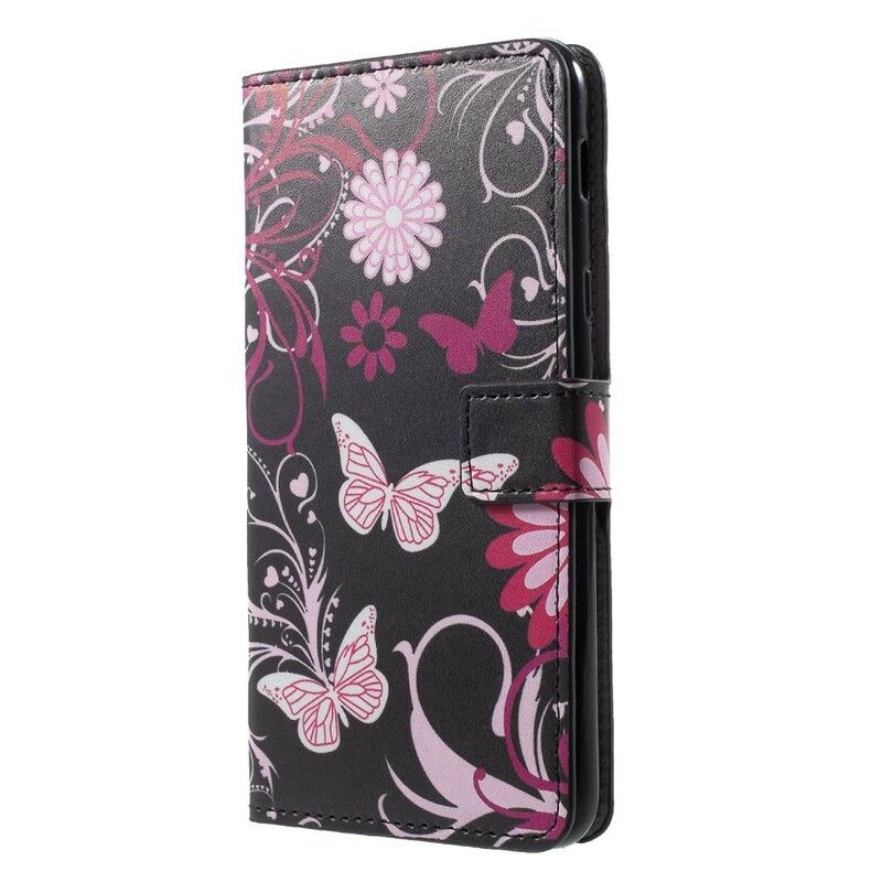 Flip Cover Samsung Galaxy A6 Sommerfugle Og Blomster