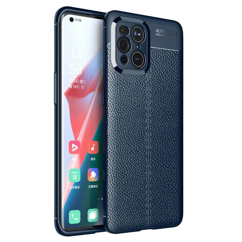 Cover Oppo Find X3 Pro Dobbelt Linje Litchi Læder Effekt