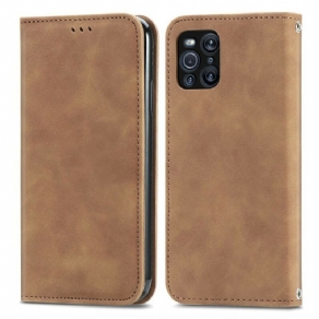 Cover Oppo Find X3 Pro Flip Cover Vintage Kunstlæder