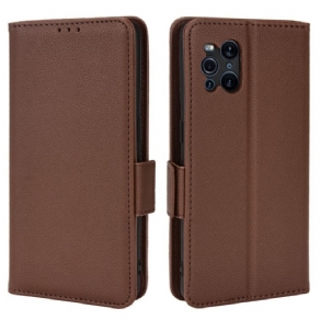 Læder Cover Oppo Find X3 Pro Flip Cover Flap Dobbelt Litchi Nye Farver