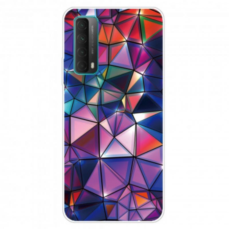 Cover Huawei P Smart 2021 Fleksibel Geometri Farvet