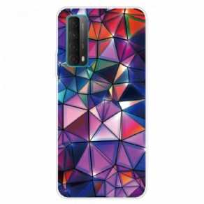 Cover Huawei P Smart 2021 Fleksibel Geometri Farvet