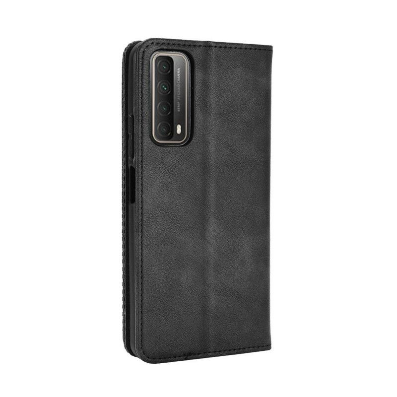 Cover Huawei P Smart 2021 Flip Cover Vintage Stiliseret Lædereffekt