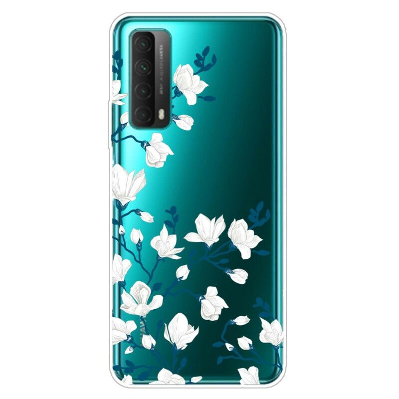 Cover Huawei P Smart 2021 Hvide Blomster