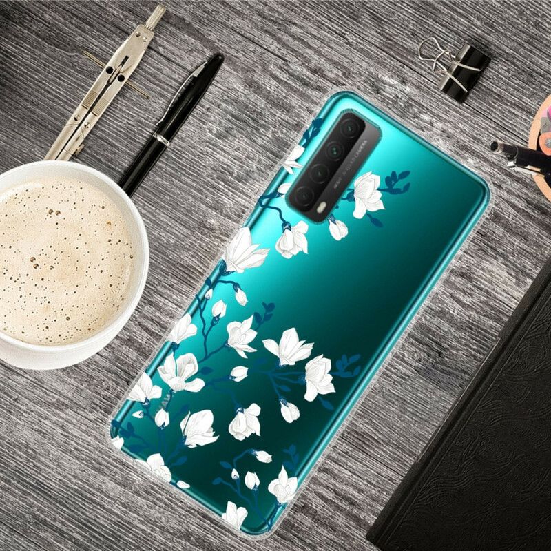 Cover Huawei P Smart 2021 Hvide Blomster